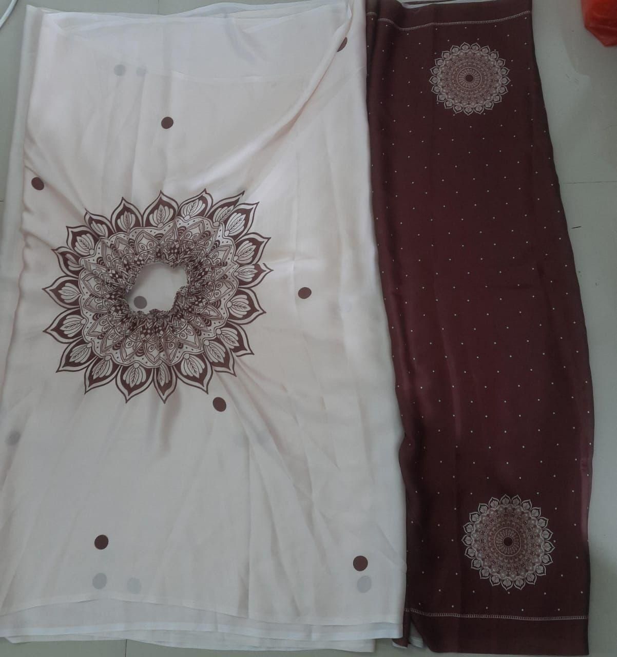 Satin Silk Printed Kaftan Saree